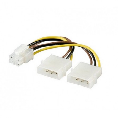 CABO ALIMENTACAO  P/ PLACA GRÁFICA 2X MOLEX  -->  PCIEX 6 PINOS - SAC110