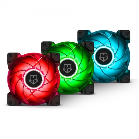 Kit 3 Ventiladores Nox H-Sync RGB Lightning 120MM 