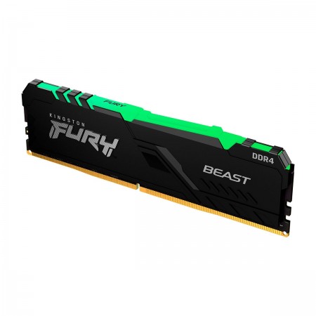 DDR4 Kingston Fury Beast RGB 8GB (1x8GB) DDR4-3200MHz 1R CL16 Preta