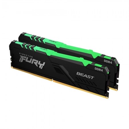 DDR4 Kingston Fury Beast 32GB (2x16GB) DDR4 CL16 3200Mhz RGB Preto