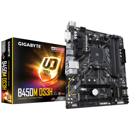 MB GIGABYTE B450M DS3H AMD AM4 USB 3.1 M.2 DVI 