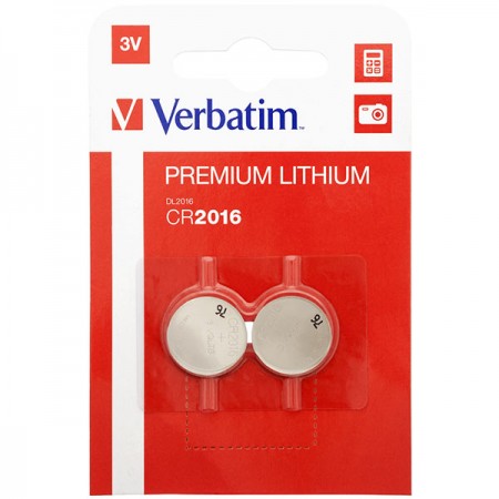 PILHA VERBATIM CR2016 3V PACK 2