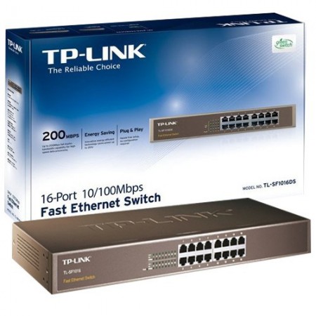 SWITCH TP-LINK SF1016 16 PORTAS 10/100MBPS RACK 19