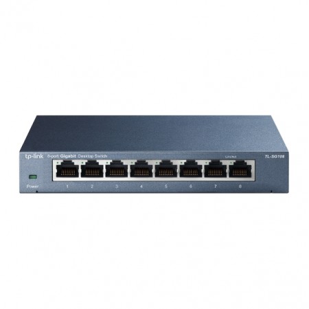 SWITCH TP-LINK 8P 10/100/1000 TL-SG108 - CAIXA METALICA
